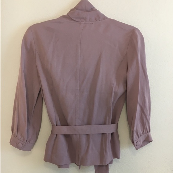 👚Lilac Purple Ribbon Belt Cardigan Blouse NWOT - Picture 4 of 7